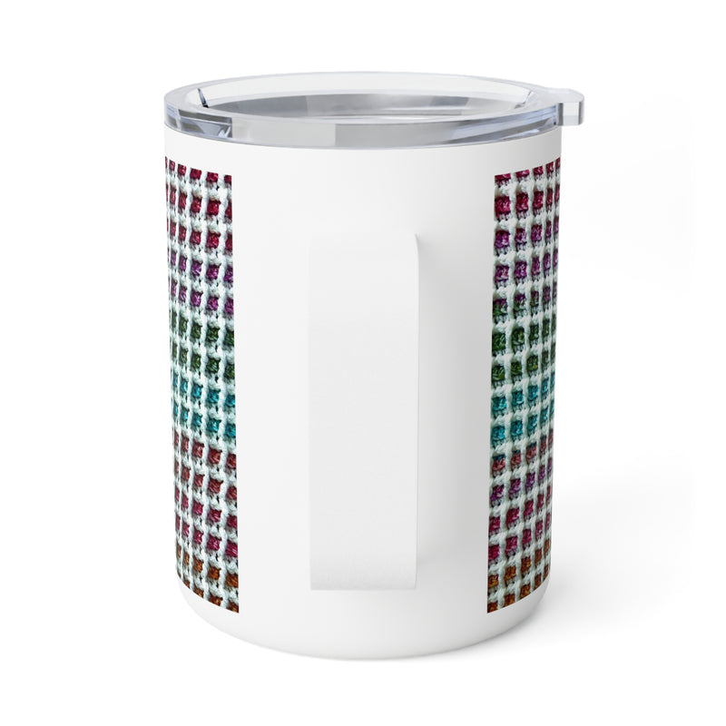 Our Emmy Blanket Print Travel Mug - Insulated Crochet Coffee Mug for College or Home - Cozy Insulated Mug for Dorm Life, or Office Days - Perfect Gift for Crocheters or Students