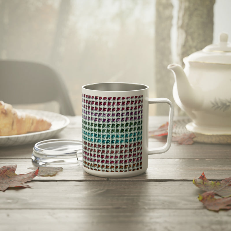 Our Emmy Blanket Print Travel Mug - Insulated Crochet Coffee Mug for College or Home - Cozy Insulated Mug for Dorm Life, or Office Days - Perfect Gift for Crocheters or Students