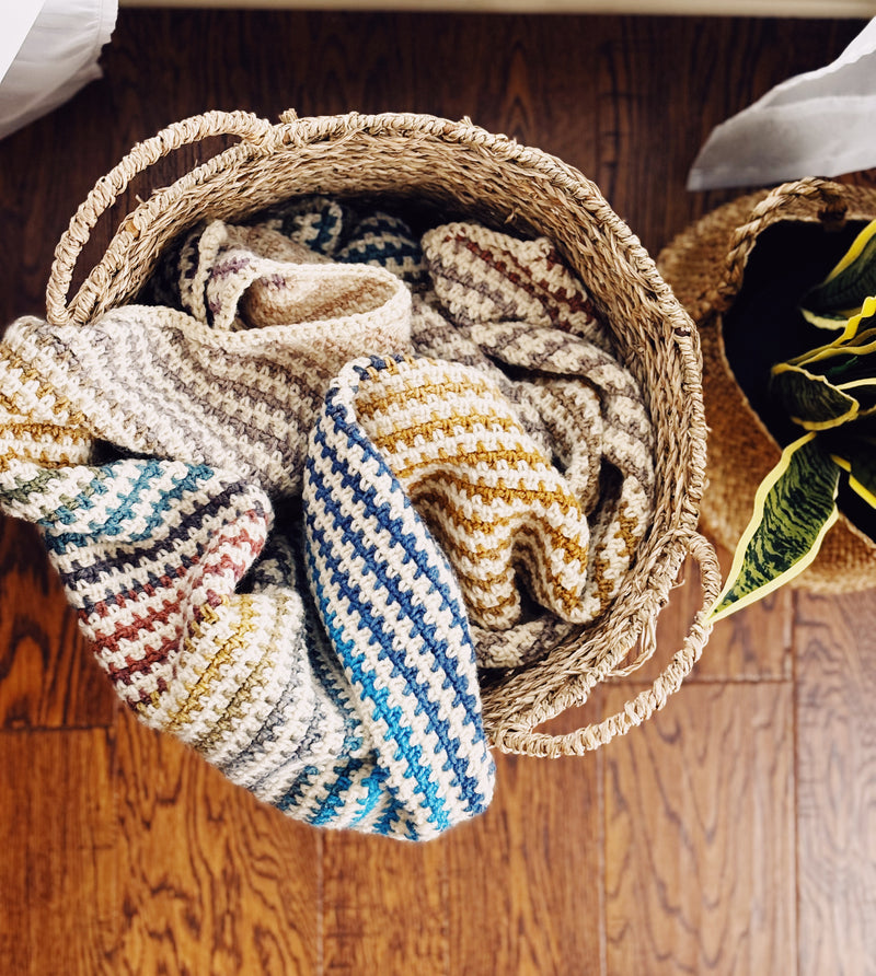 Striped Corner to Corner Crochet Blanket Pattern | The Penny