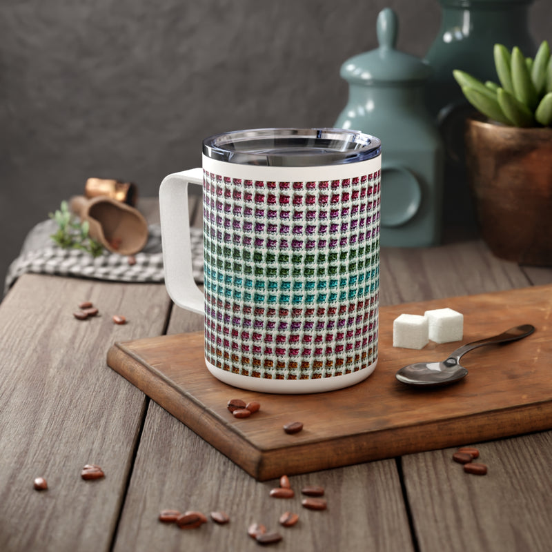 Our Emmy Blanket Print Travel Mug - Insulated Crochet Coffee Mug for College or Home - Cozy Insulated Mug for Dorm Life, or Office Days - Perfect Gift for Crocheters or Students