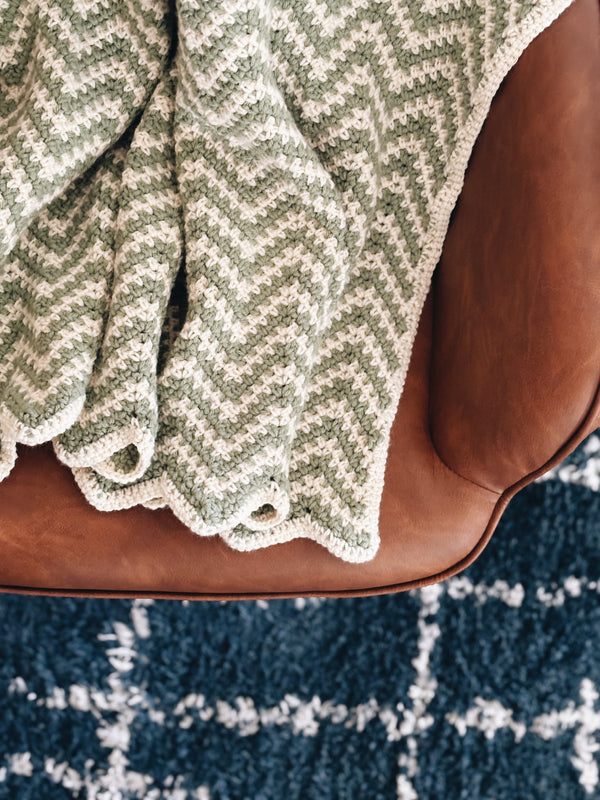 Crochet Ripple Moss Stitch Blanket Pattern | The Riley