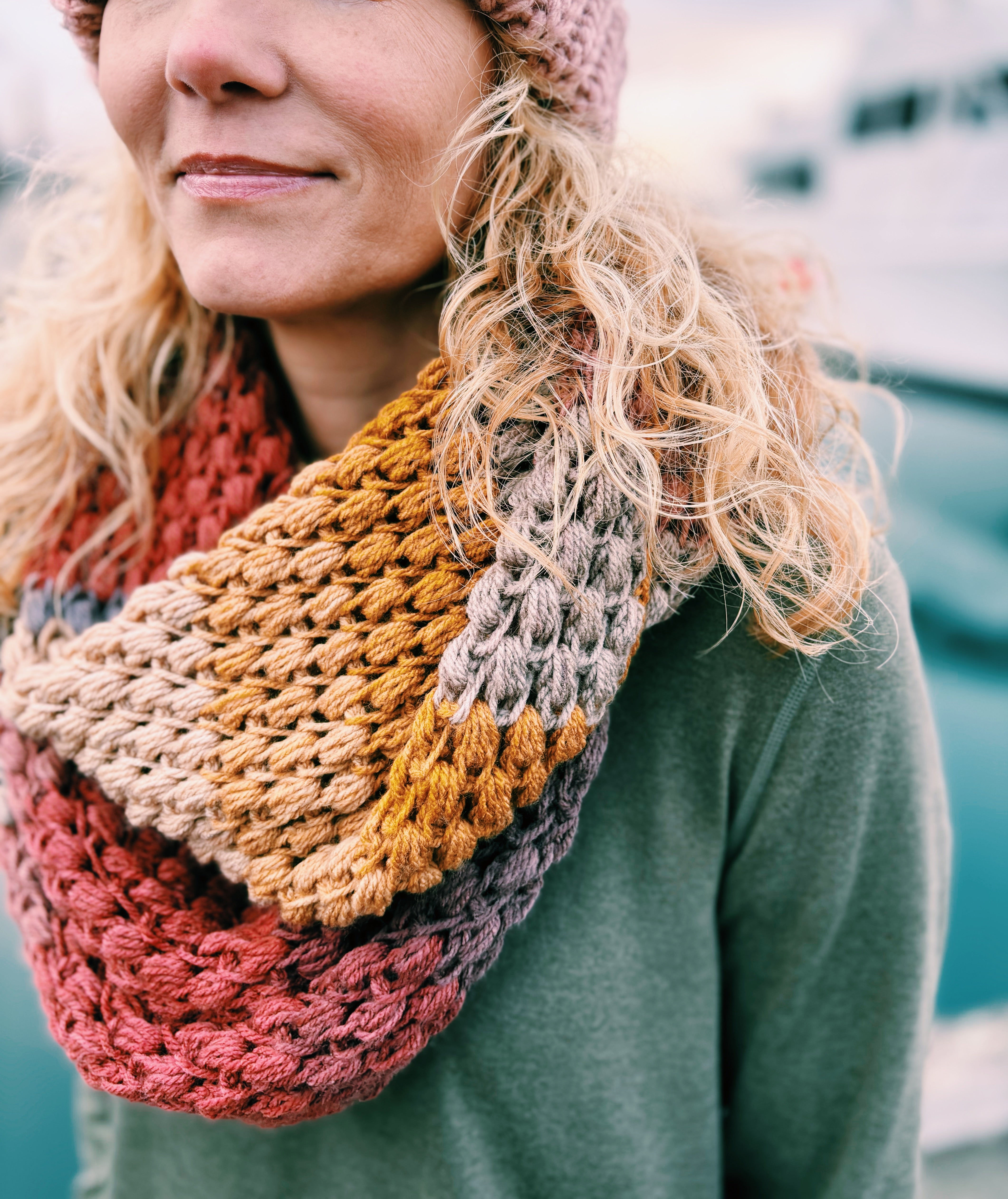 Tunisian Crochet Puff Stitch Infinity Scarf Pattern – I Can Crochet That