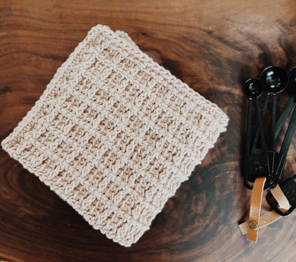 Tunisian Crochet Waffle Stitch Dishcloth Pattern