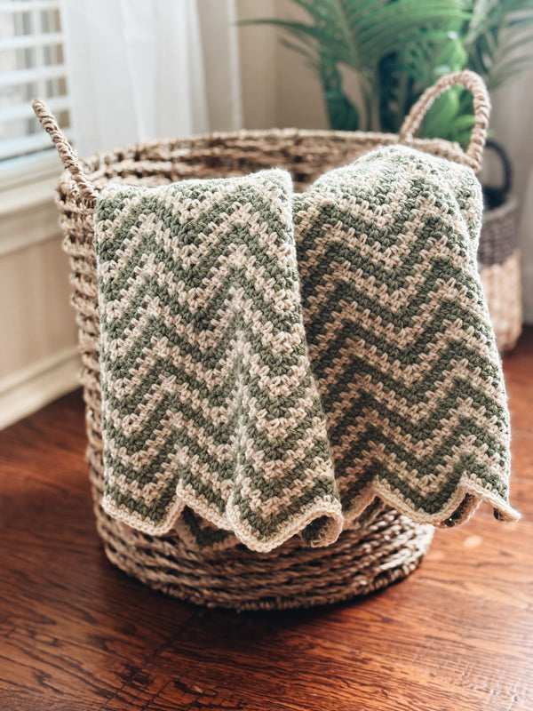 Crochet Ripple Moss Stitch Blanket Pattern | The Riley
