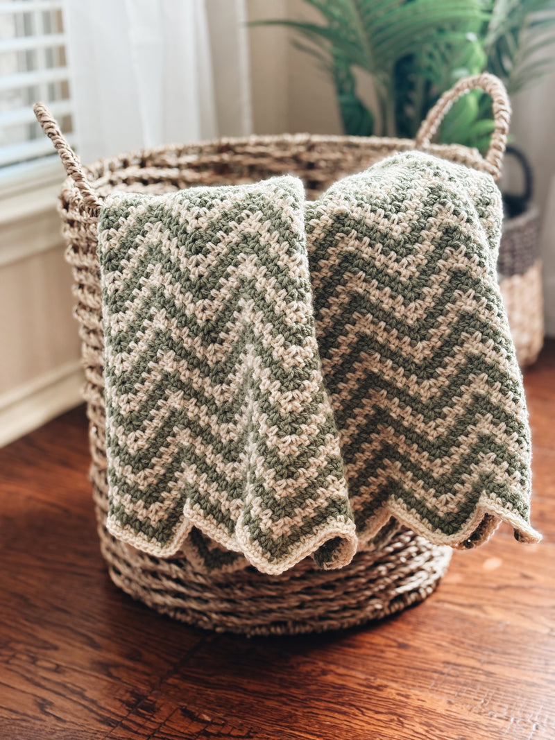Crochet Ripple Moss Stitch Blanket Pattern | The Riley