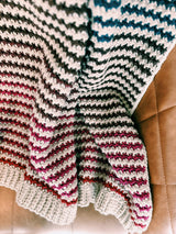 The Yvette Crochet Baby Blanket Pattern  with Self Striping Yarn