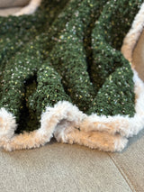 Crochet Blanket Pattern with Faux Fur Edge | Holiday Blanket | The Palmer