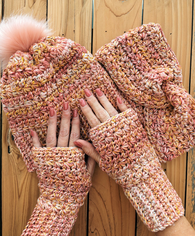 Crochet Fingerless Gloves, Mosaic Crochet Star Stitch Fingerless Gloves Pattern, Multiple Sizes (PDF Pattern)