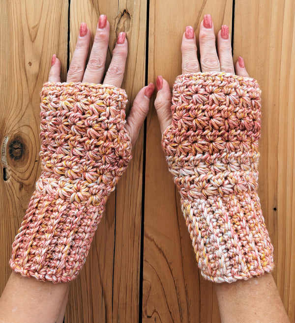 Crochet Fingerless Gloves, Mosaic Crochet Star Stitch Fingerless Gloves Pattern, Multiple Sizes (PDF Pattern)