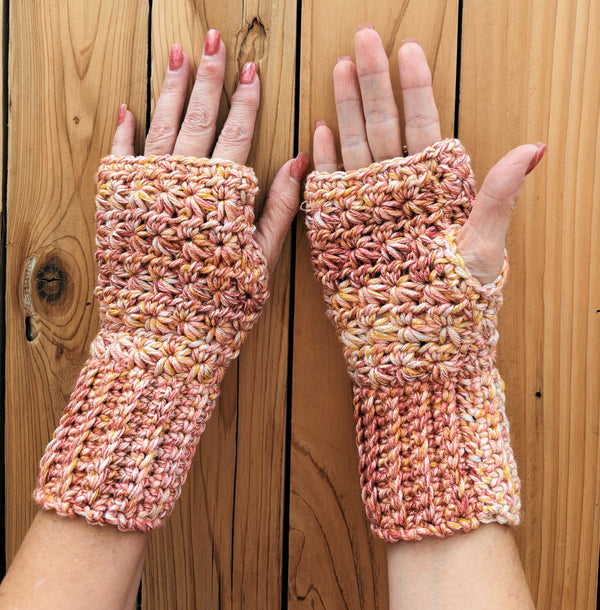 Crochet Fingerless Gloves, Mosaic Crochet Star Stitch Fingerless Gloves Pattern, Multiple Sizes (PDF Pattern)