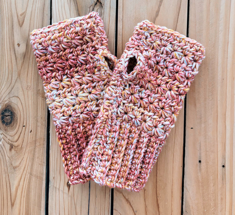 Crochet Fingerless Gloves, Mosaic Crochet Star Stitch Fingerless Gloves Pattern, Multiple Sizes (PDF Pattern)