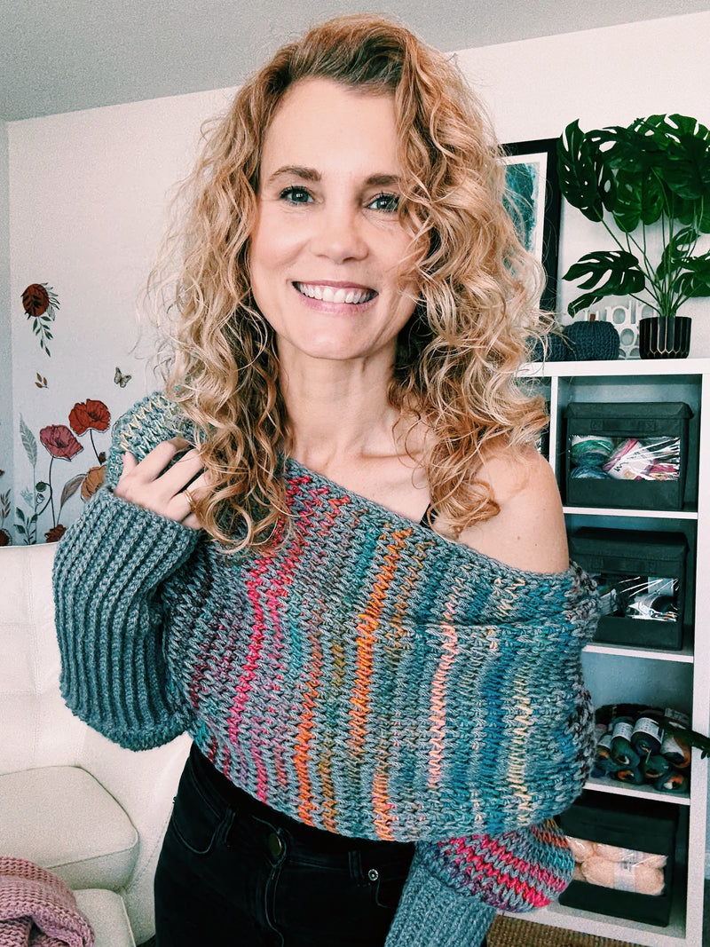 Tunisian Crochet Sweater Scarf Pattern | Beginner Friendly Wrap | Sizes XS to 5XL, 3 Yarn Options (PDF)