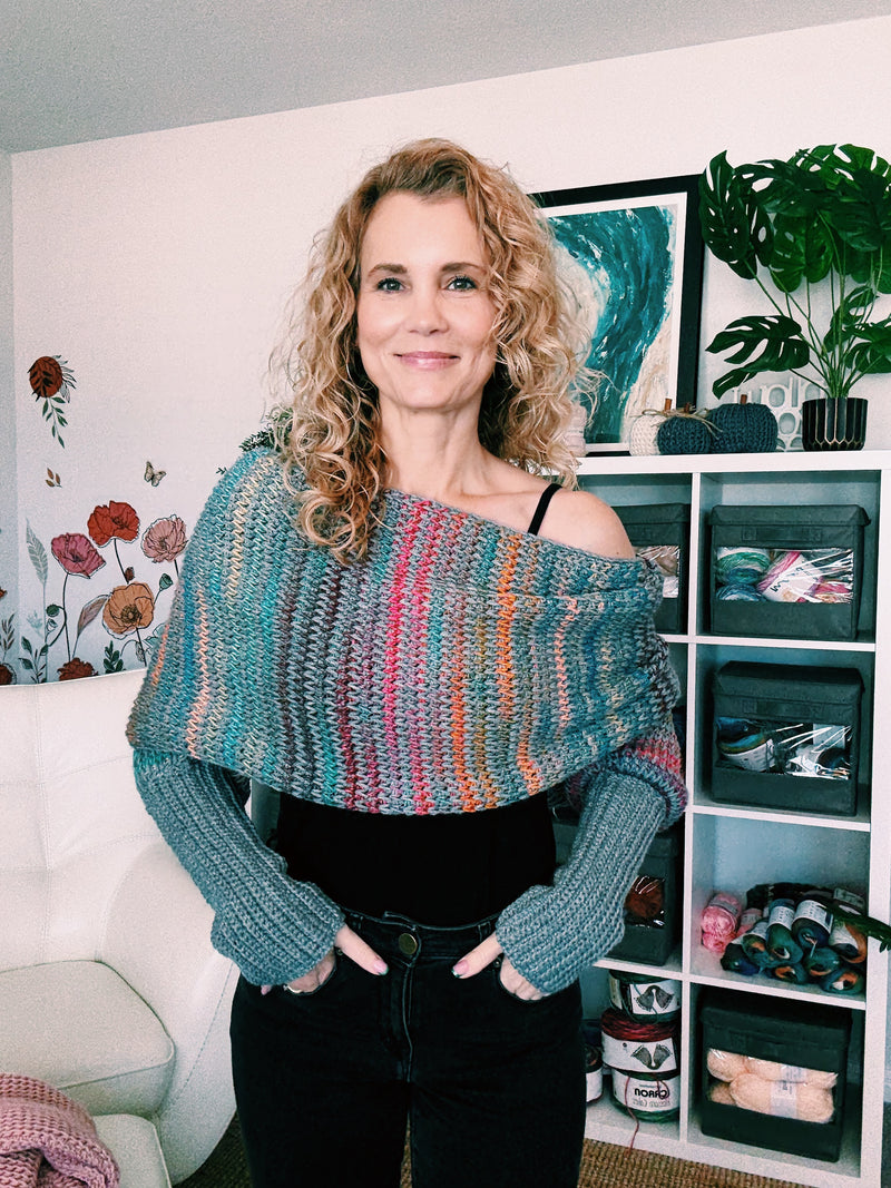 Tunisian Crochet Sweater Scarf Pattern | Beginner Friendly Wrap | Sizes XS to 5XL, 3 Yarn Options (PDF)