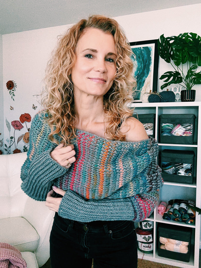 Tunisian Crochet Sweater Scarf Pattern | Beginner Friendly Wrap | Sizes XS to 5XL, 3 Yarn Options (PDF)