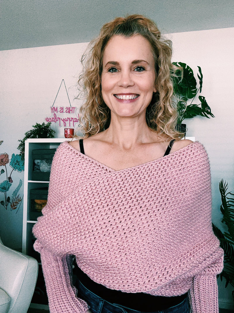 Tunisian Crochet Sweater Scarf Pattern | Beginner Friendly Wrap | Sizes XS to 5XL, 3 Yarn Options (PDF)