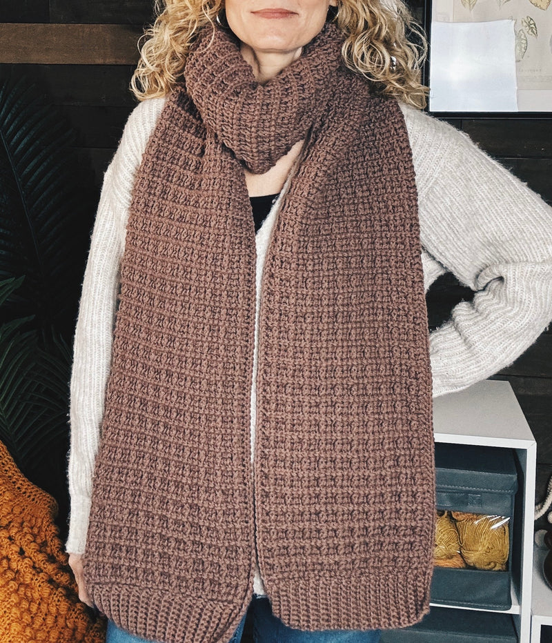 Crochet Scarf Pattern Tunisian Crochet Rib Stitch Waves Of Cables