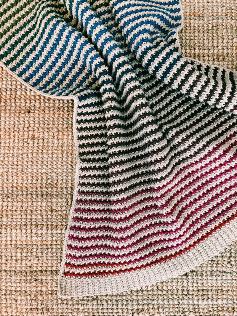 The Yvette Crochet Baby Blanket Pattern  with Self Striping Yarn