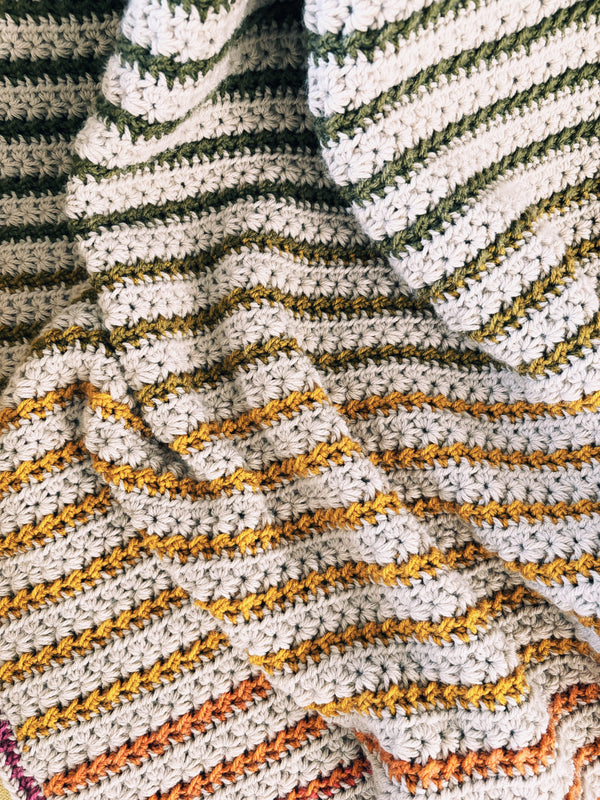 The Amelia Blanket: Two Color Textured Crochet Throw