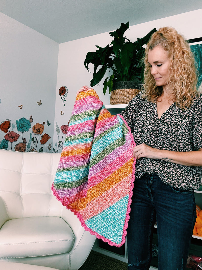 Tunisian Crochet Corner to Corner Baby Blanket - Crochet Baby Blanket Pattern - The Callie