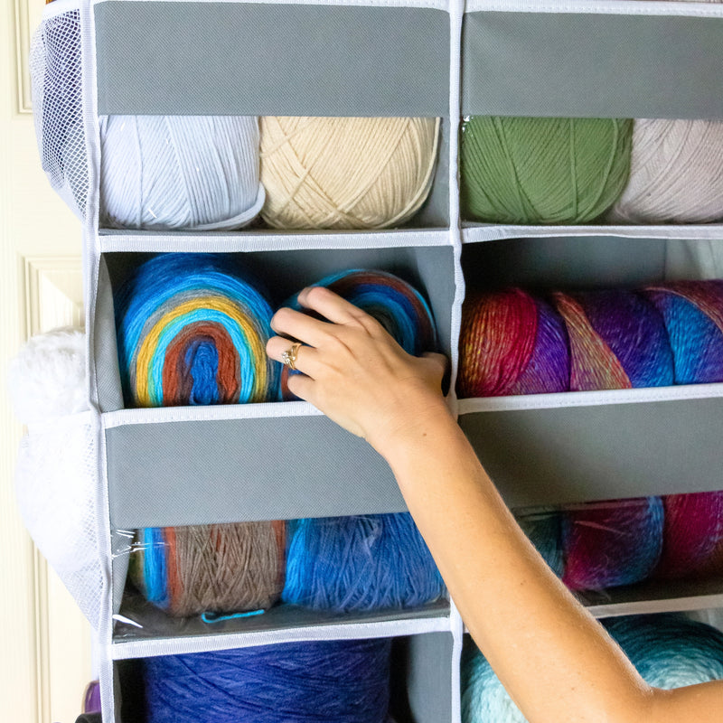 YARNstashr™ Over Door Organizer by Bobble + Puff - Over the Door Yarn Storage Ideal for Crochet Stuff, WIPs and More!