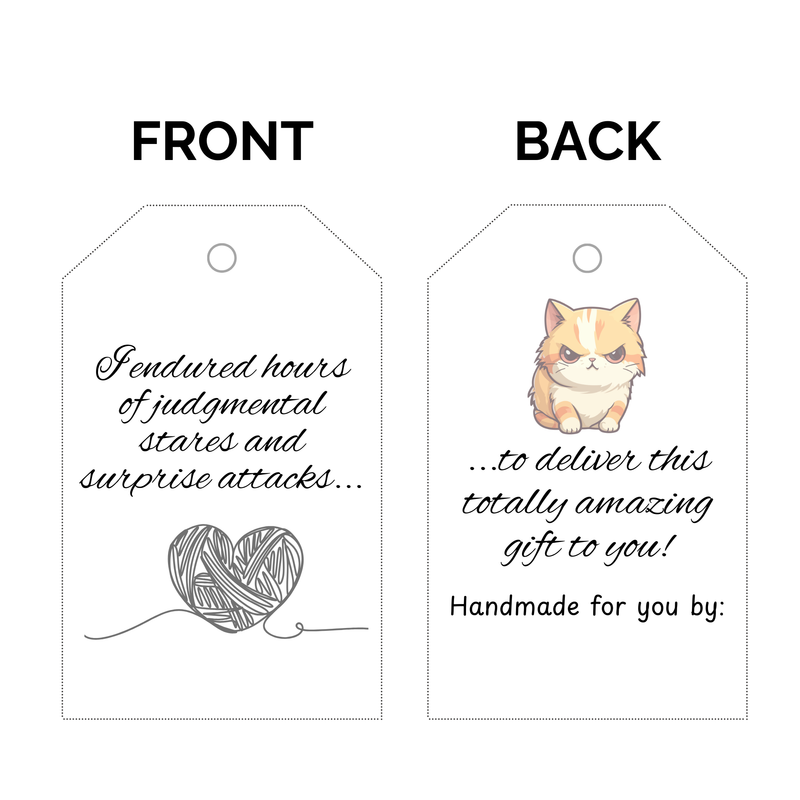 Printable Funny Gift Tags for Cat Lovers - Funny Double Sided Crochet Gift Tags - Crochet Quote Gift Tags - Funny Gift Tags PDF - Cat Owners