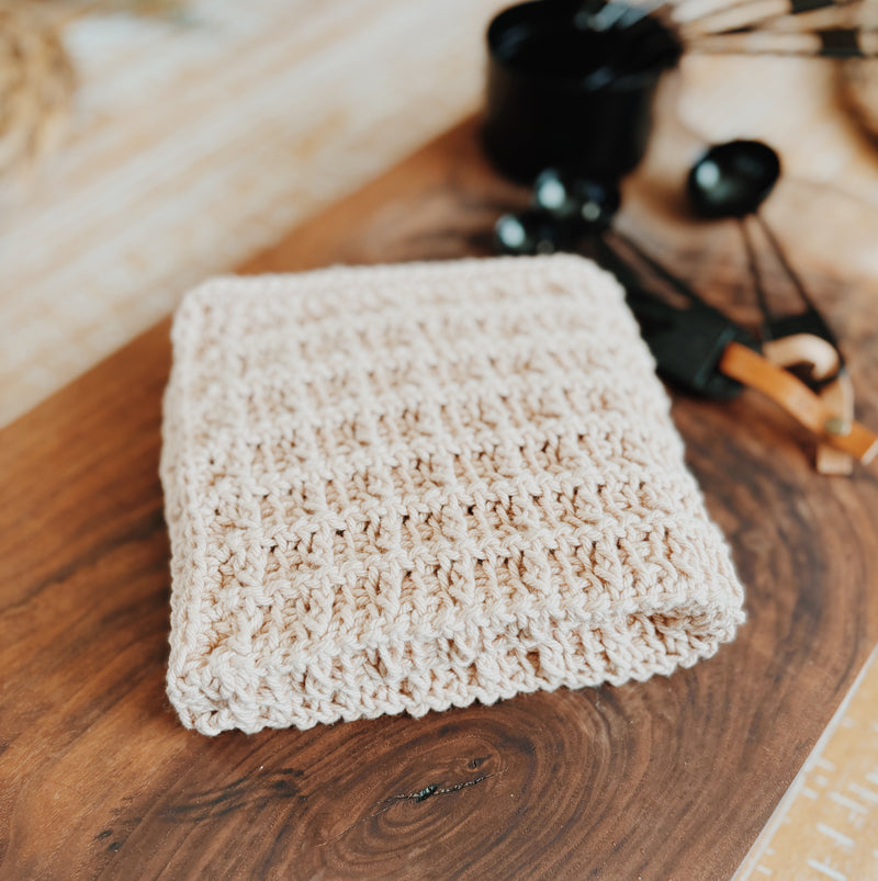 Tunisian Crochet Waffle Stitch Dishcloth Pattern