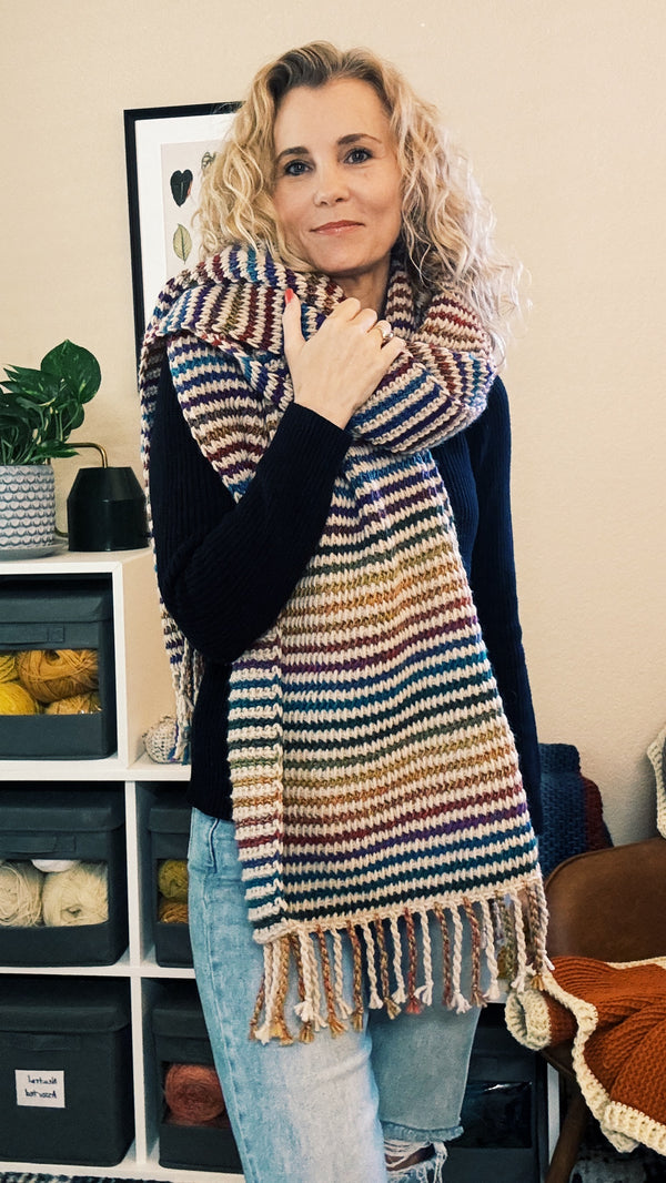 Tunisian Crochet Blanket Scarf Pattern