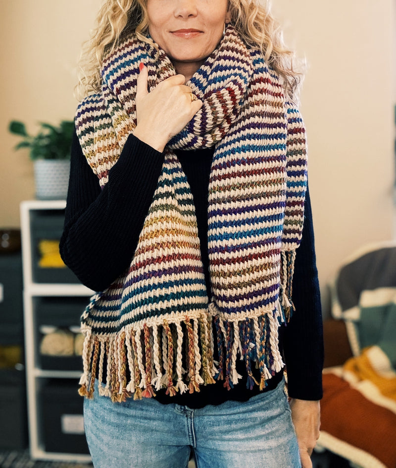 Tunisian Crochet Blanket Scarf Pattern