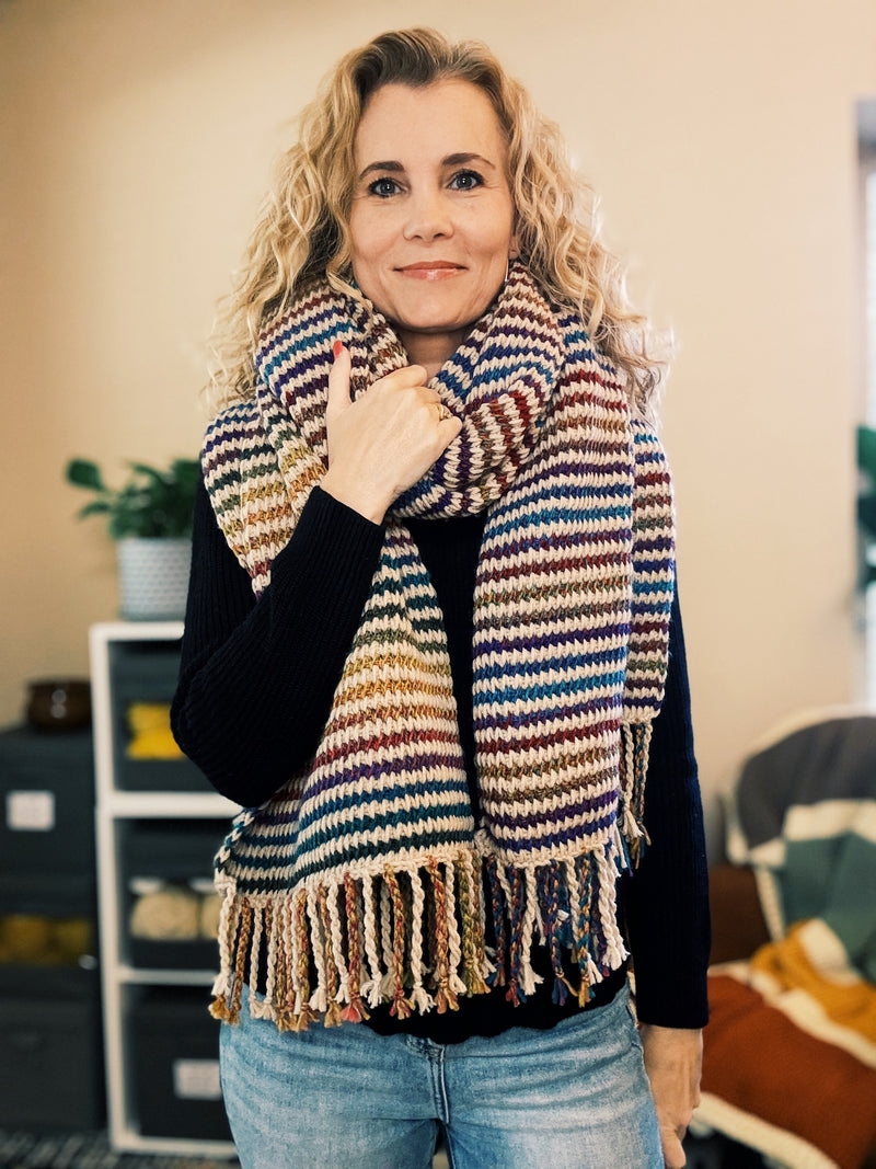 Tunisian Crochet Blanket Scarf Pattern