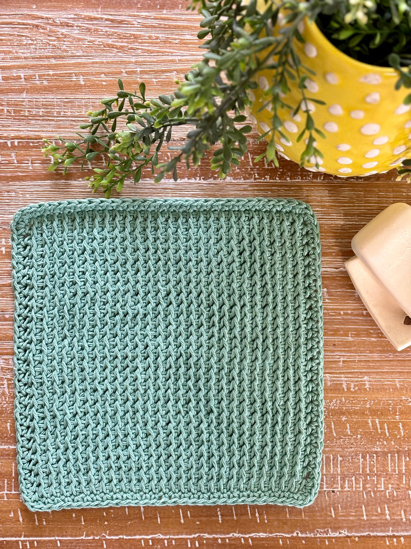 Tunisian Crochet Dishcloth Pattern | Washcloth Pattern