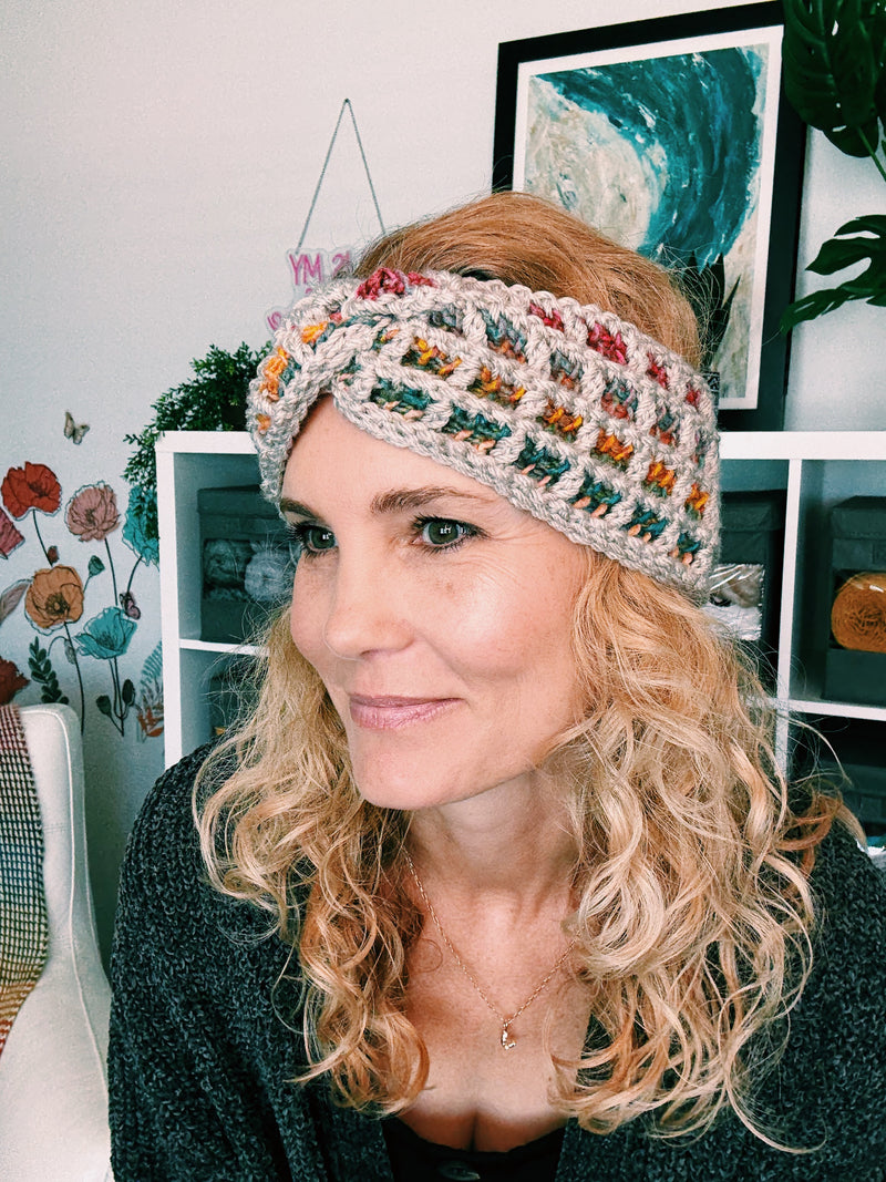 Tunisian Crochet Waffle Stitch Ear Warmer Pattern