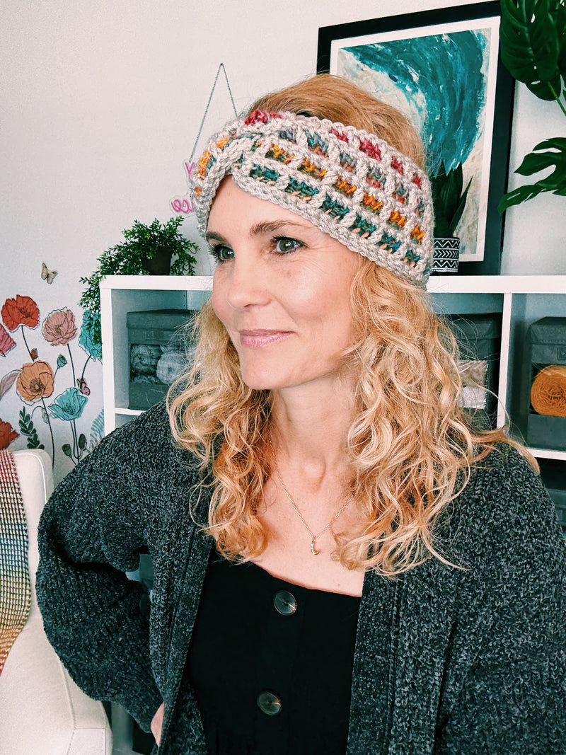 Tunisian Crochet Waffle Stitch Ear Warmer Pattern