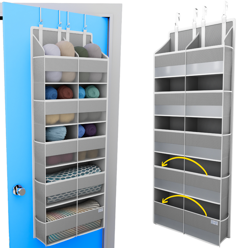 YARNstashr™ Over Door Organizer by Bobble + Puff - Over the Door Yarn Storage Ideal for Crochet Stuff, WIPs and More!