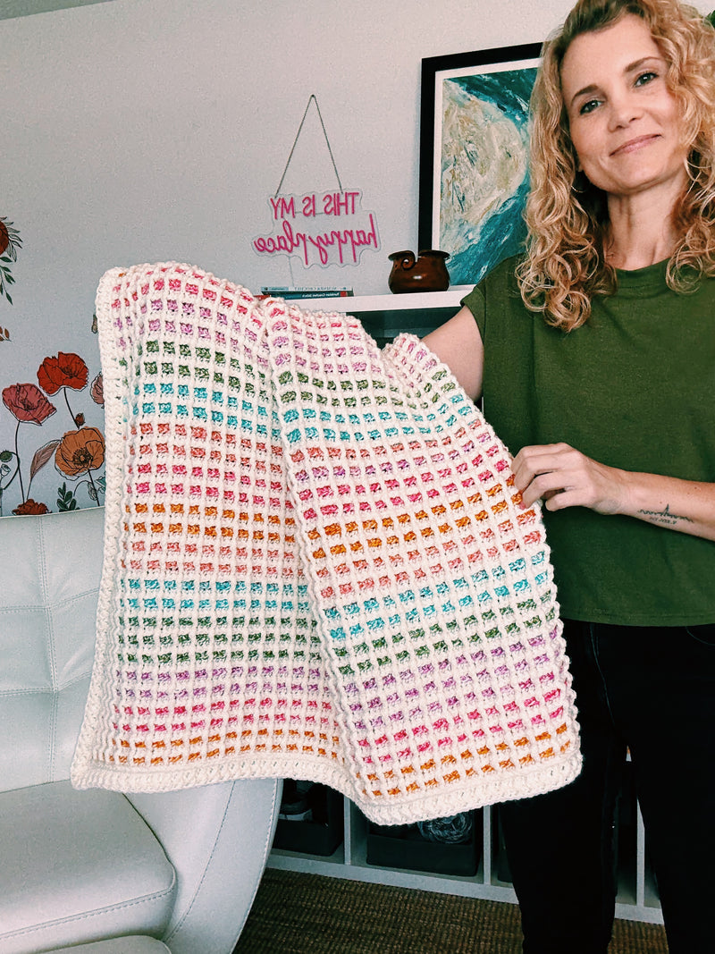 Waffle Stitch Crochet Blanket Pattern – The Emmy