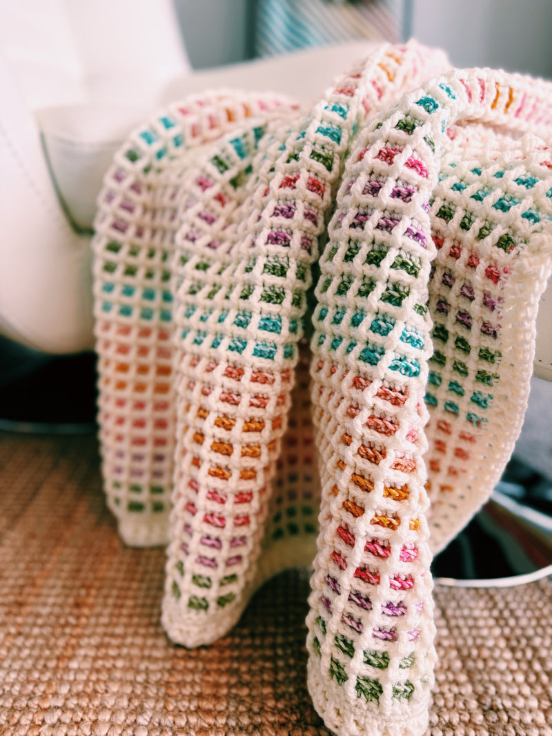 Waffle Stitch Crochet Blanket Pattern – The Emmy
