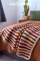 The Goldie Blanket: Two Color Textured Crochet Throw