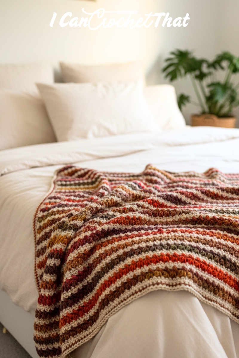 The Goldie Blanket: Two Color Textured Crochet Throw