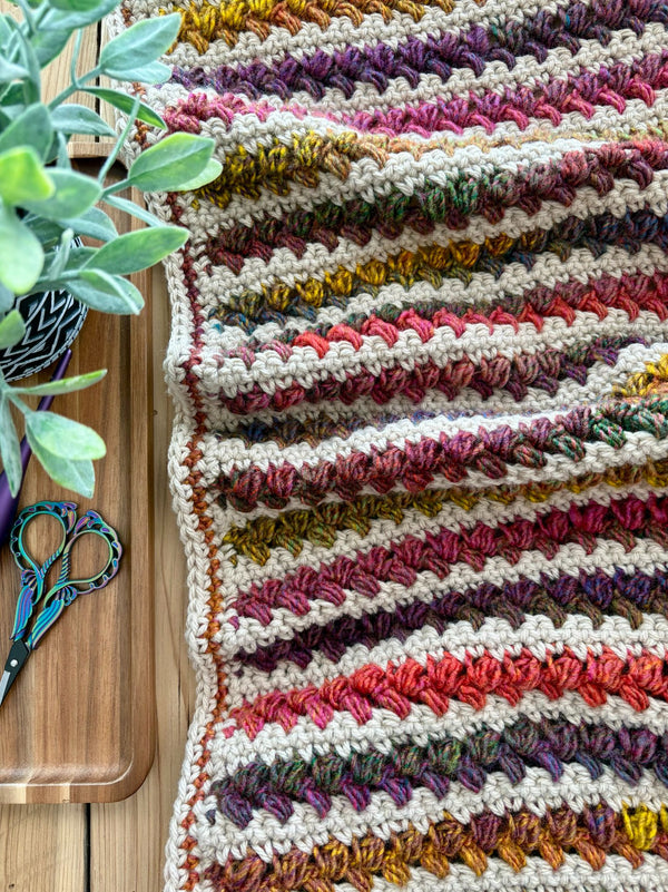 The Goldie Blanket: Two Color Textured Crochet Throw