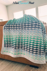 The Beckett Textured Crochet Blanket Pattern with Self-Striping Yarn