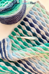 The Beckett Textured Crochet Blanket Pattern with Self-Striping Yarn