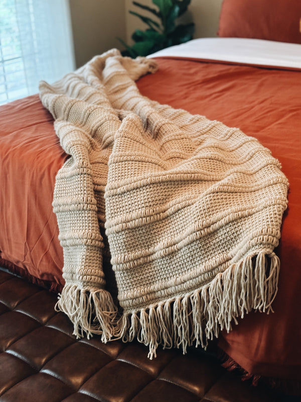 Textured Tunisian Crochet Blanket Pattern | The Udelia