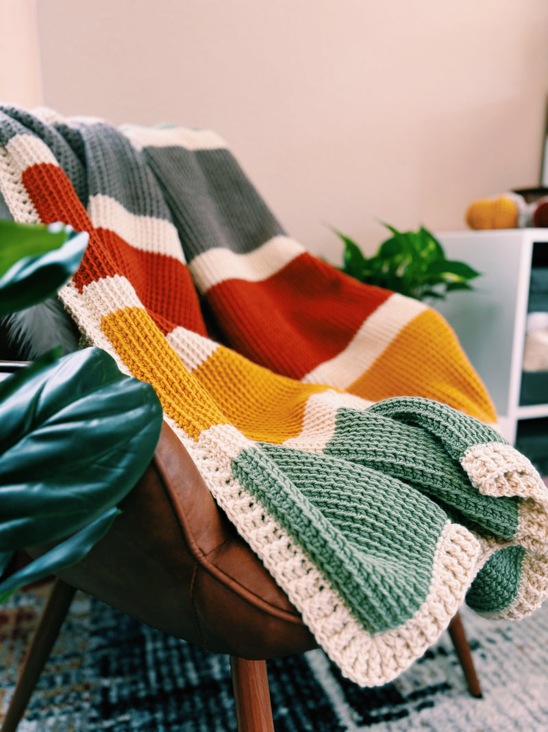 Tunisian Crochet Fall Blanket Pattern | Fall Crochet