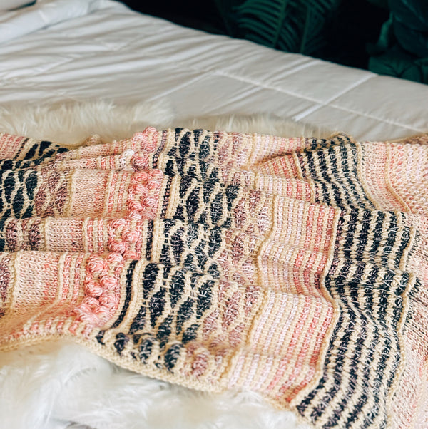 Tunisian Crochet Sampler Blanket Pattern | The Taylor