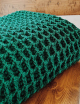  Green Crochet Waffle Stitch Blanket Pattern