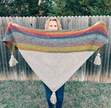 Triangle Crochet Shawl Pattern with Tweed Yarn