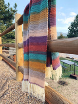 Striped Crochet Camping Blanket Pattern