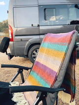 Crochet Camping Blanket Pattern with stripes