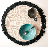 round crochet placemat pattern with fringe
