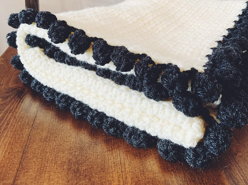 Easy Crochet Baby Blanket Pattern with Bobble Border – I Can