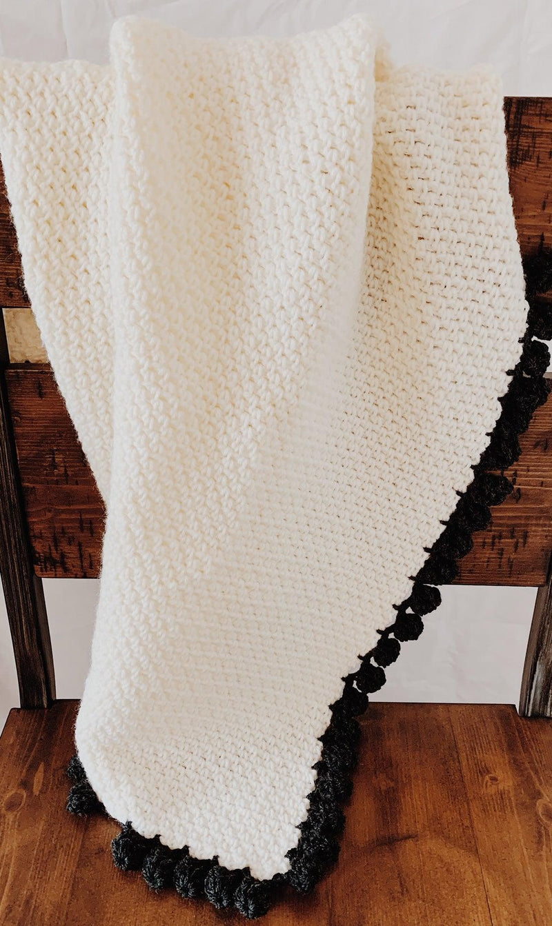 Easy Crochet Baby Blanket Pattern with Bobble Border – I Can
